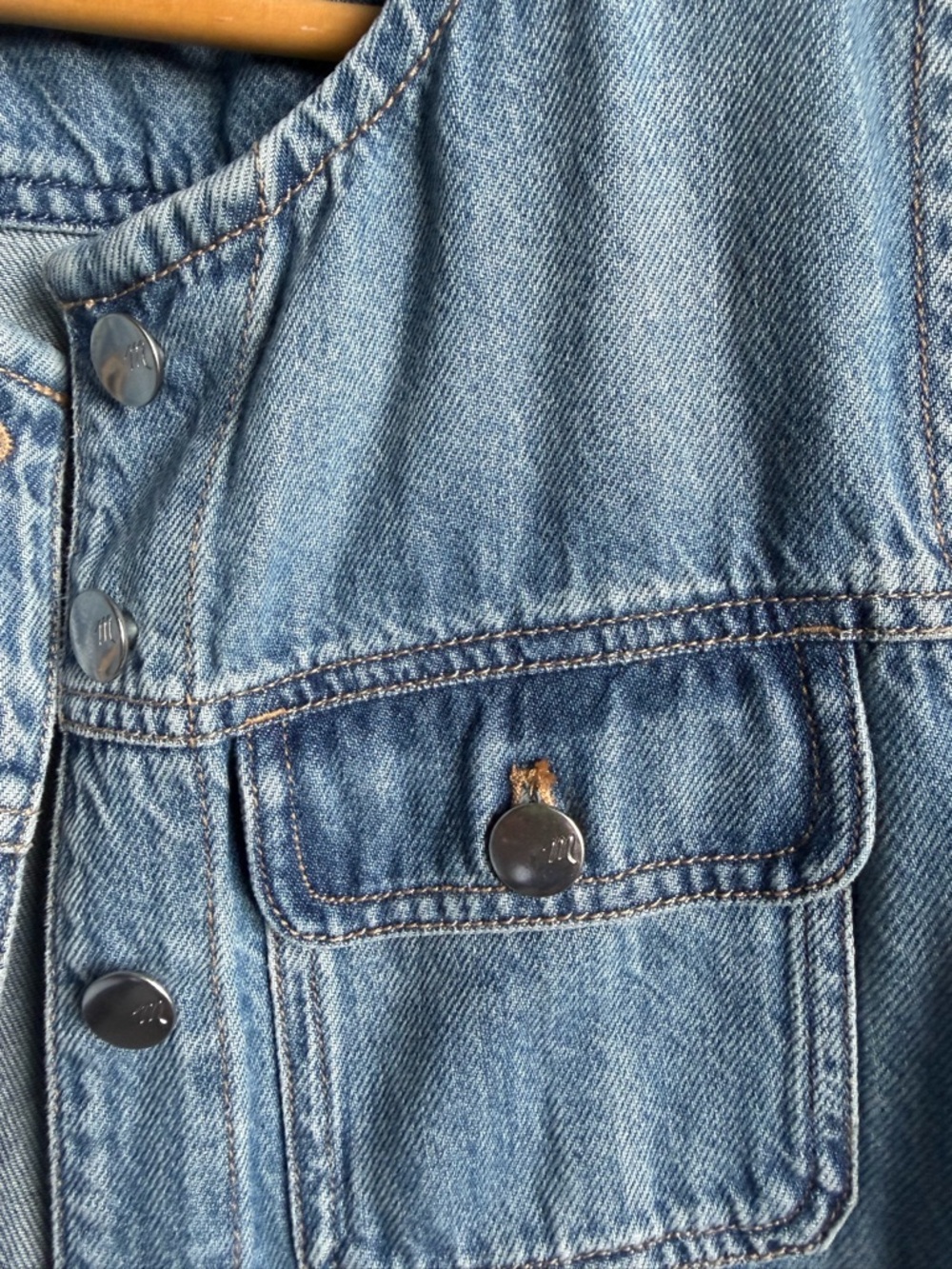 Madewell Blue Denim Vest with Classic Label - Picture 2 of 5